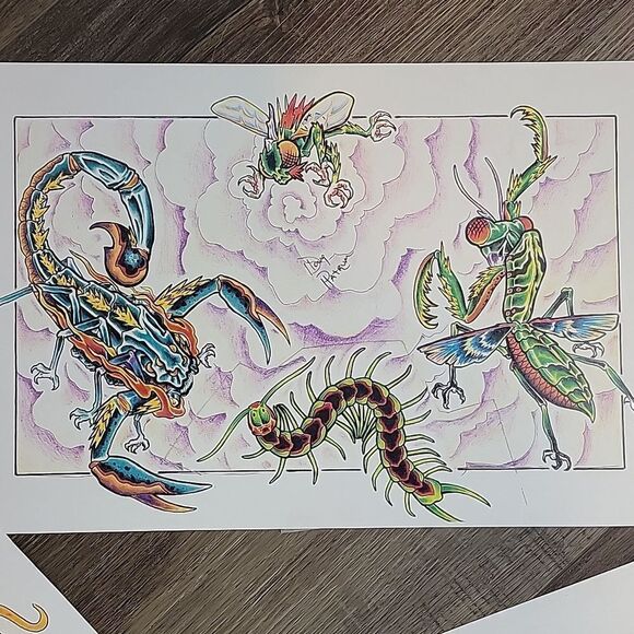 Doug Patrum tattoo flash art Set of 8 - Picture 5 of 10